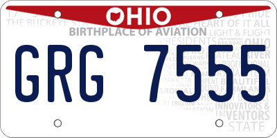 OH license plate GRG7555