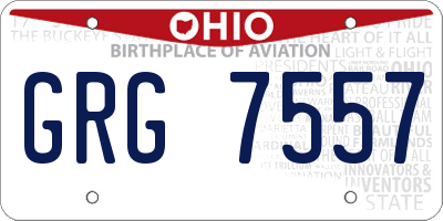 OH license plate GRG7557