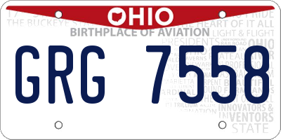 OH license plate GRG7558