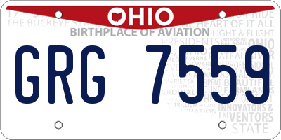 OH license plate GRG7559