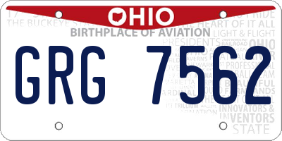OH license plate GRG7562