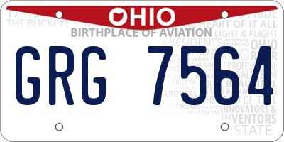OH license plate GRG7564