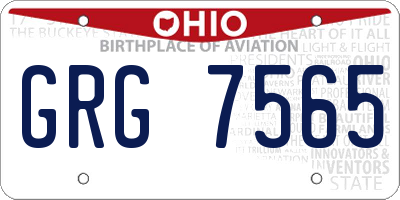 OH license plate GRG7565