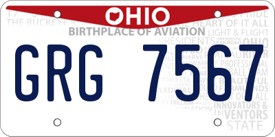 OH license plate GRG7567