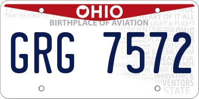 OH license plate GRG7572