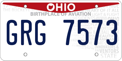 OH license plate GRG7573