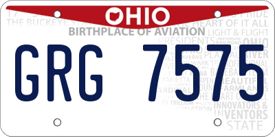 OH license plate GRG7575