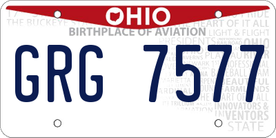 OH license plate GRG7577