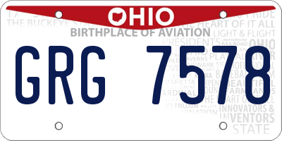 OH license plate GRG7578