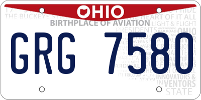 OH license plate GRG7580