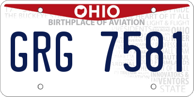 OH license plate GRG7581