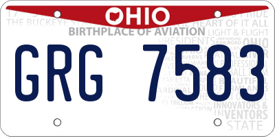OH license plate GRG7583