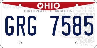 OH license plate GRG7585
