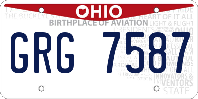 OH license plate GRG7587