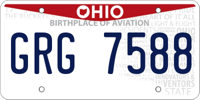 OH license plate GRG7588