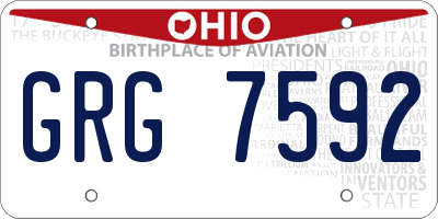 OH license plate GRG7592