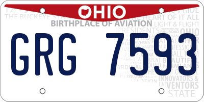 OH license plate GRG7593