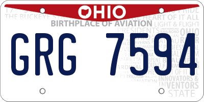 OH license plate GRG7594
