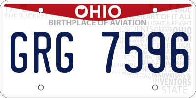 OH license plate GRG7596