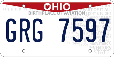 OH license plate GRG7597