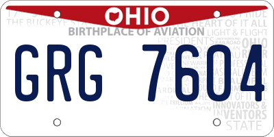 OH license plate GRG7604