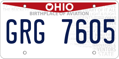 OH license plate GRG7605