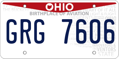 OH license plate GRG7606