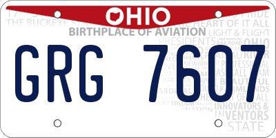OH license plate GRG7607