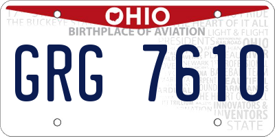 OH license plate GRG7610