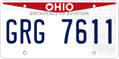 OH license plate GRG7611