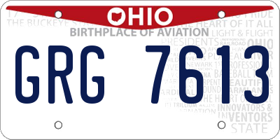 OH license plate GRG7613