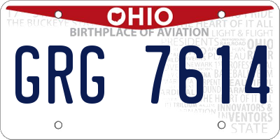 OH license plate GRG7614