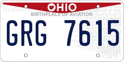 OH license plate GRG7615