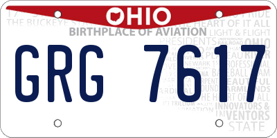 OH license plate GRG7617
