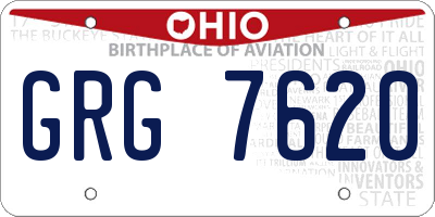 OH license plate GRG7620