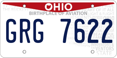 OH license plate GRG7622