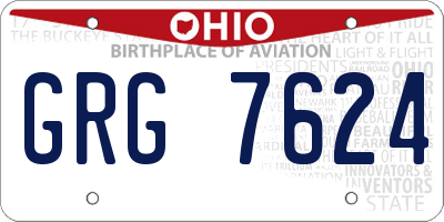 OH license plate GRG7624