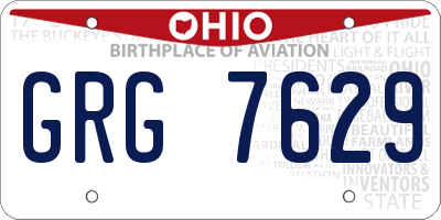 OH license plate GRG7629