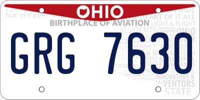 OH license plate GRG7630