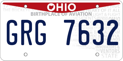 OH license plate GRG7632