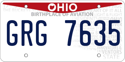 OH license plate GRG7635