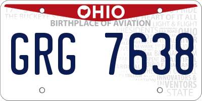 OH license plate GRG7638