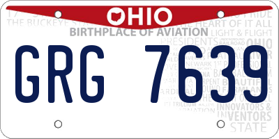 OH license plate GRG7639