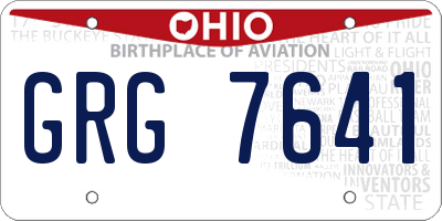 OH license plate GRG7641