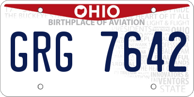 OH license plate GRG7642