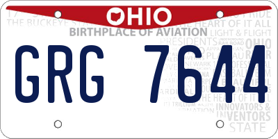 OH license plate GRG7644