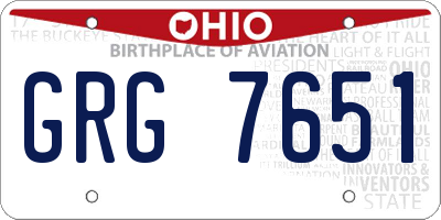 OH license plate GRG7651