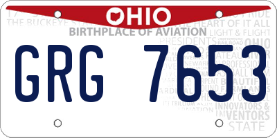 OH license plate GRG7653