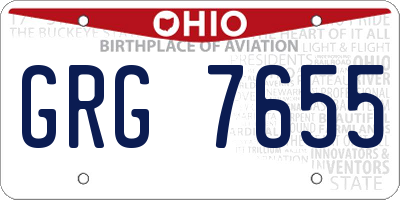 OH license plate GRG7655