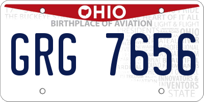 OH license plate GRG7656